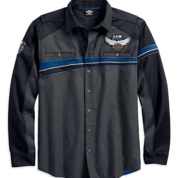 Harley Davidson Men's 115th Anniversary Performance Vented Long Sleeve Shirt 3XL - Picture 1 of 8
